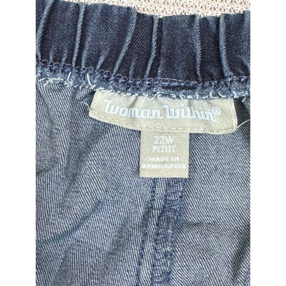 Woman Within Womens Blue Denim Jeans Pull On High Rise Bootcut Size 22WP NEW - Picture 5 of 15